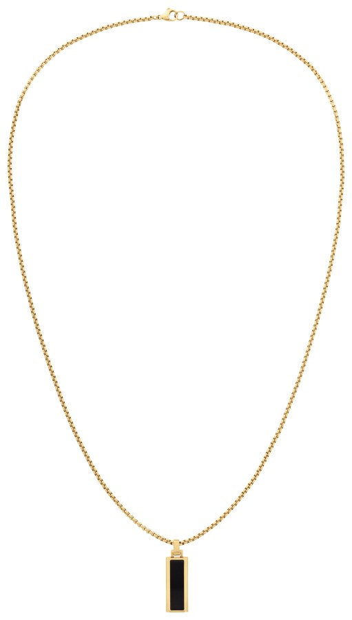 Tommy Hilfiger Originální pozlacený náhrdelník s onyxem 2790541 - Náhrdelníky
