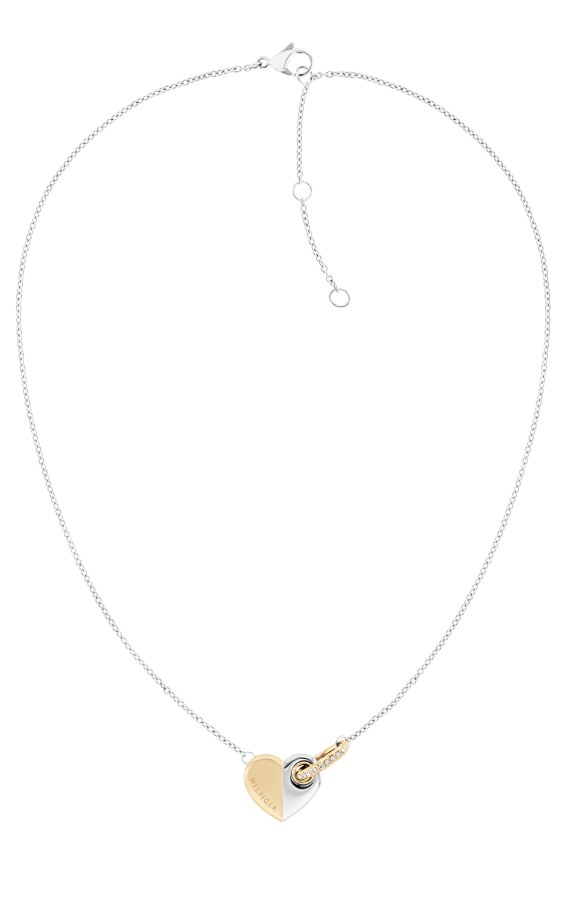 Tommy Hilfiger Slušivý ocelový náhrdelník s bicolor srdíčkem 2780878 - Náhrdelníky