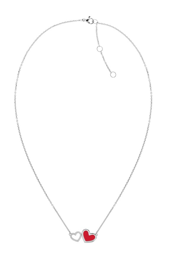 Tommy Hilfiger Slušivý ocelový náhrdelník se srdíčky Enamel Hearts 2780746 - Náhrdelníky