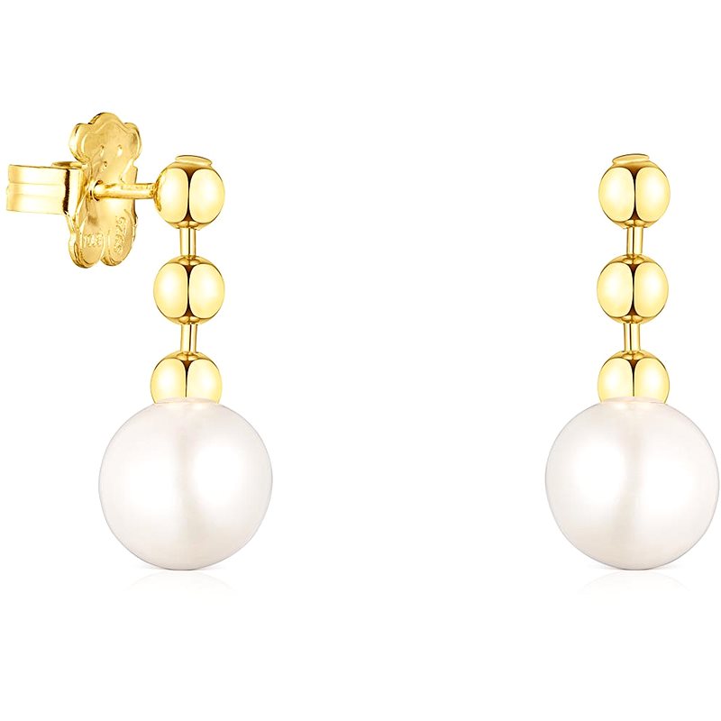 Tous Elegantní pozlacené náušnice s perlami Gloss 111233590 - Náušnice Visací náušnice