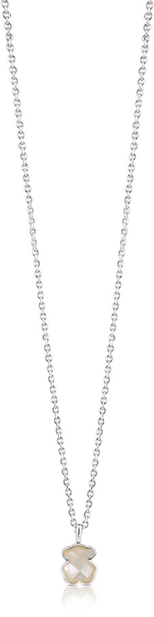 Tous Stříbrný náhrdelník s perleťovým medvídkem Icon Color 215434540 (řetízek, přívěsek) - Náhrdelníky
