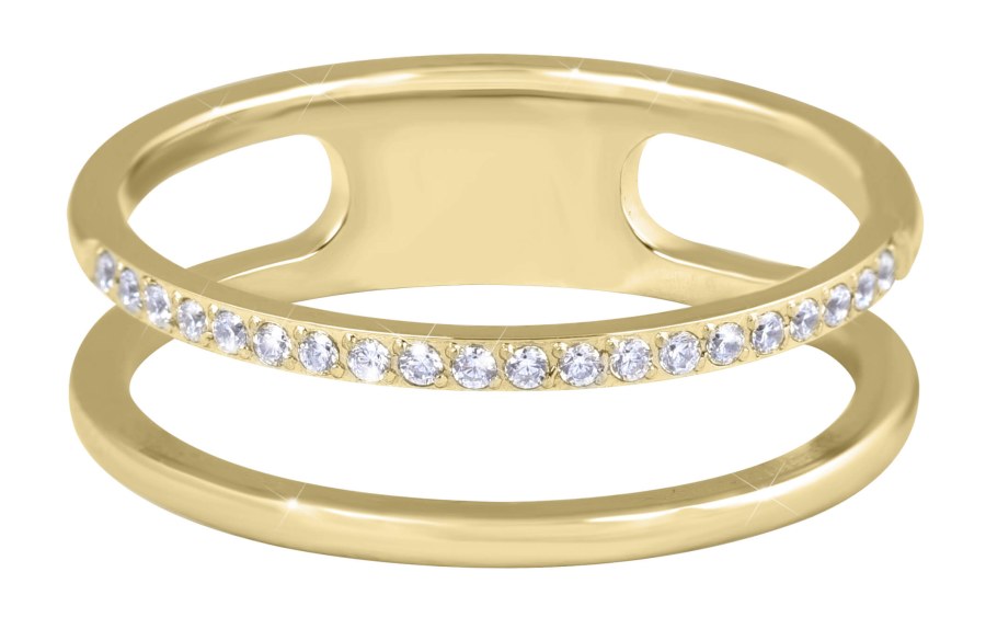 Troli Dvojitý minimalistický prsten z oceli Gold 57 mm - Prsteny Prsteny s kamínkem