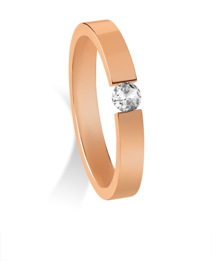 Troli Krásný bronzový prsten s krystalem 55 mm - Prsteny