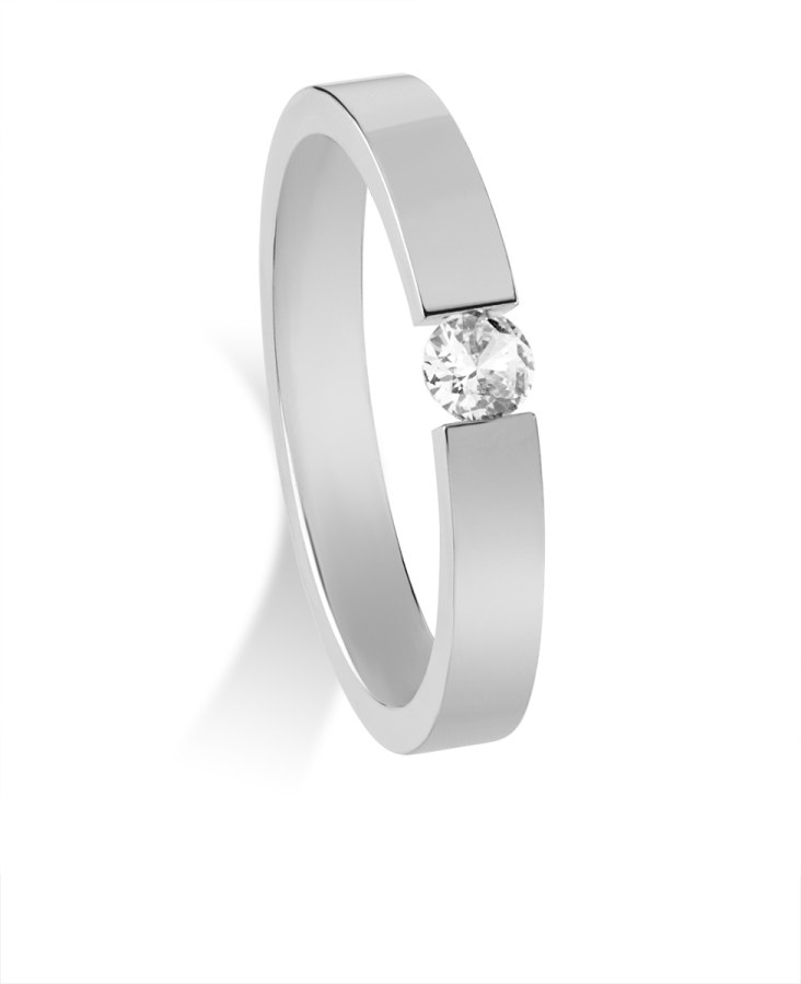 Troli Krásný ocelový prsten s krystalem 63 mm - Prsteny
