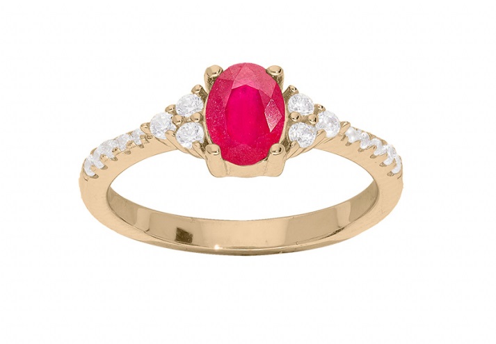 Troli Krásný pozlacený prsten s rubínem a zirkony PO/SRC0203T 54 mm - Prsteny Prsteny s kamínkem