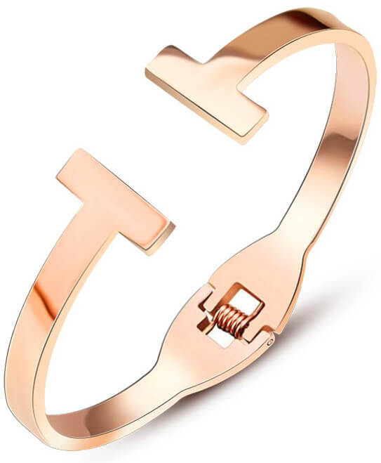 Troli Luxusní růžově pozlacený náramek pro ženy - Náramky Pevné náramky