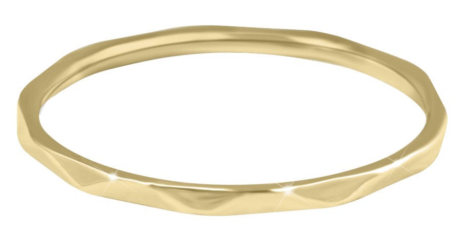 Troli Minimalistický pozlacený prsten s jemným designem Gold 54 mm