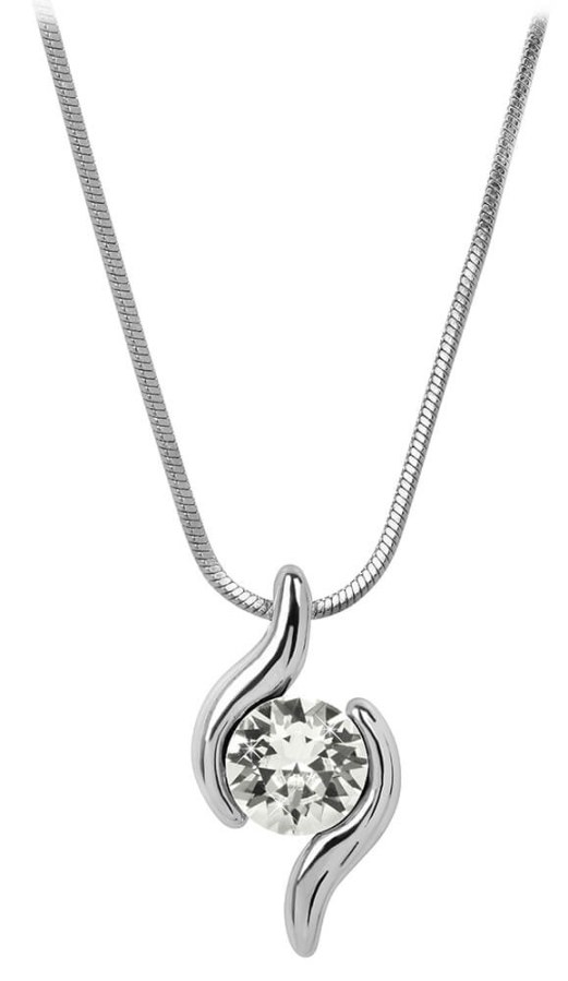 Levien Elegantní náhrdelník Chaton Wave Crystal - Náhrdelníky