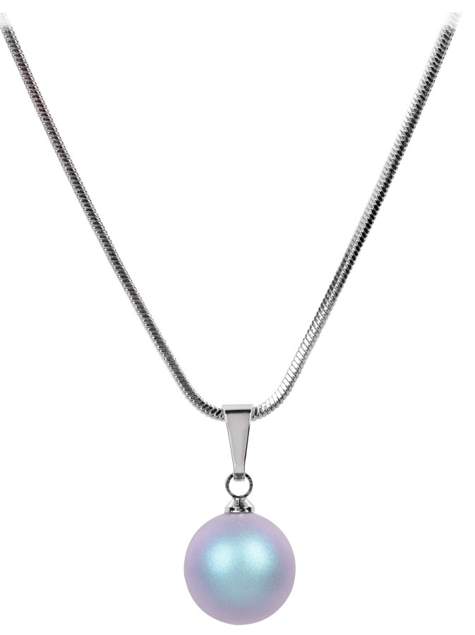 Levien Půvabný náhrdelník s perličkou Pearl Iridescent Light Blue - Náhrdelníky