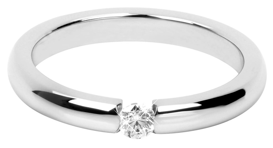 Troli Něžný ocelový prsten s krystalem 49 mm - Prsteny