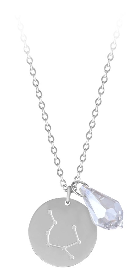 Troli Ocelový náhrdelník Blíženci se zirkonem (řetízek, 2x přívěsek) - Náhrdelníky