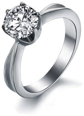 Troli Ocelový prsten s krystalem KRS-174 51 mm - Prsteny Zásnubní prsteny