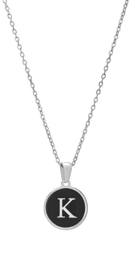 Troli Originální ocelový náhrdelník s písmenem K - Náhrdelníky
