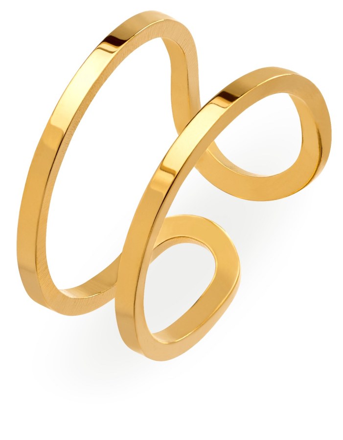 Troli Originální pozlacený otevřený prsten z oceli - Prsteny Prsteny bez kamínku