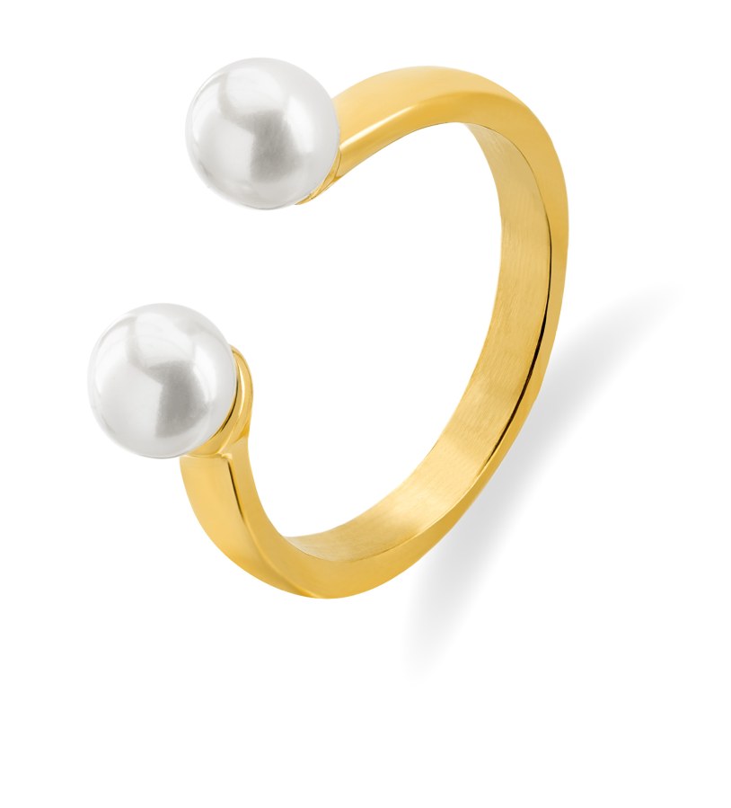Troli Otevřený pozlacený prsten s perlami VAAXA357G - Prsteny Prsteny bez kamínku
