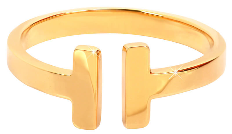 Troli Otevřený pozlacený prsten z oceli 54 mm - Prsteny Prsteny bez kamínku