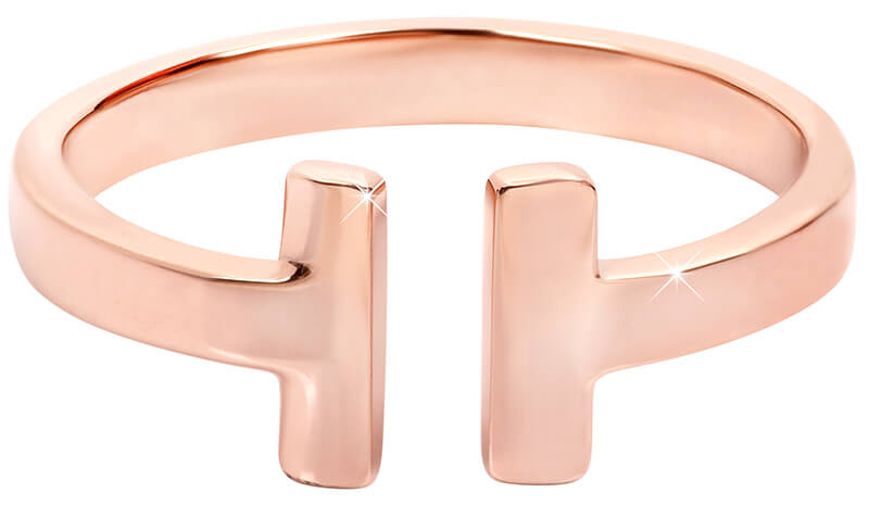 Troli Otevřený růžově pozlacený prsten z oceli 54 mm - Prsteny Prsteny bez kamínku
