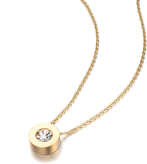 Troli Pozlacený náhrdelník s třpytivým přívěskem - Náhrdelníky