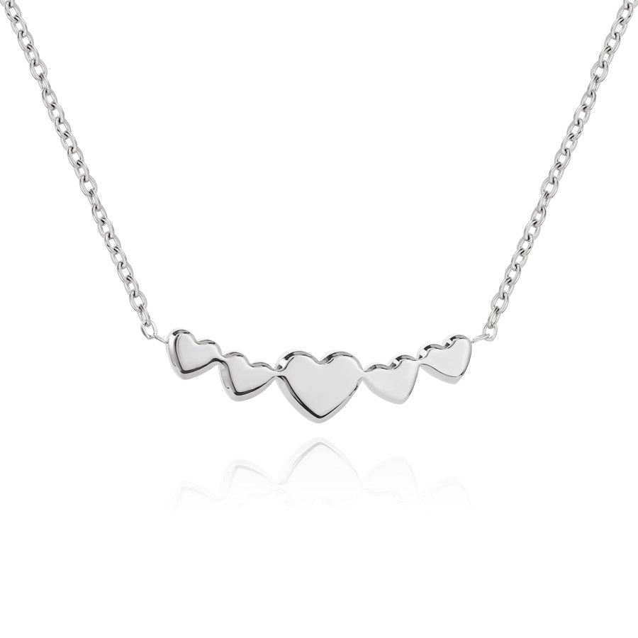 Troli Romantický ocelový náhrdelník se srdíčky VEDN0330S - Náhrdelníky