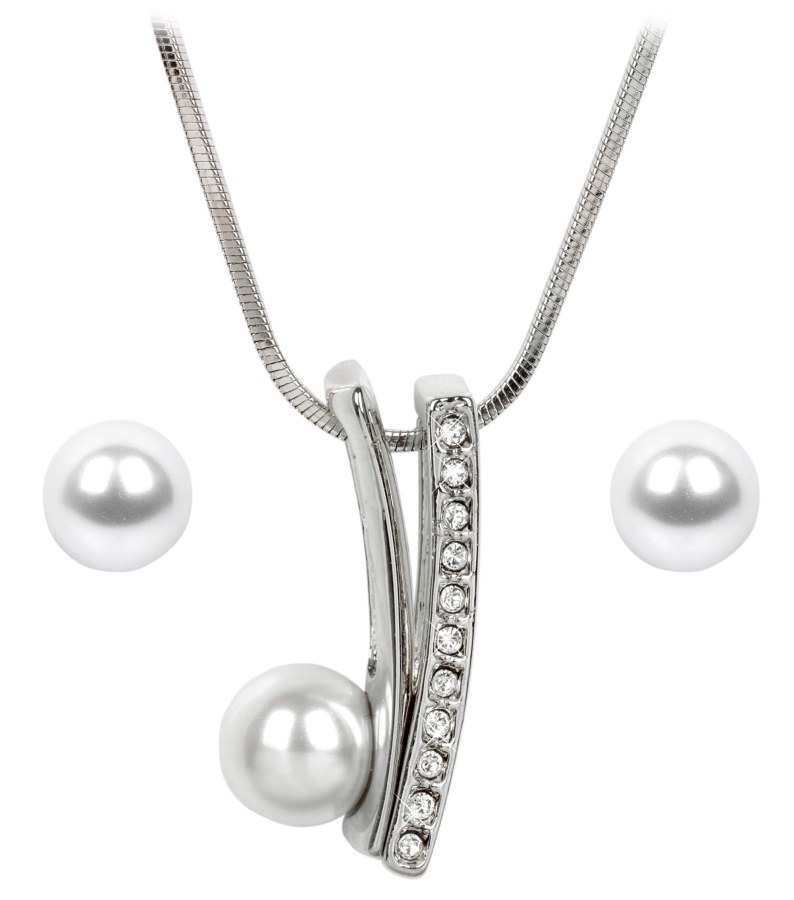 Levien Elegantní sada náušnic a náhrdelníku s perličkami Pearl Vivien - Sety šperků Soupravy šperků