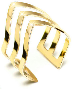 Troli Trojitý pozlacený prsten z oceli - Prsteny Otevřené prsteny