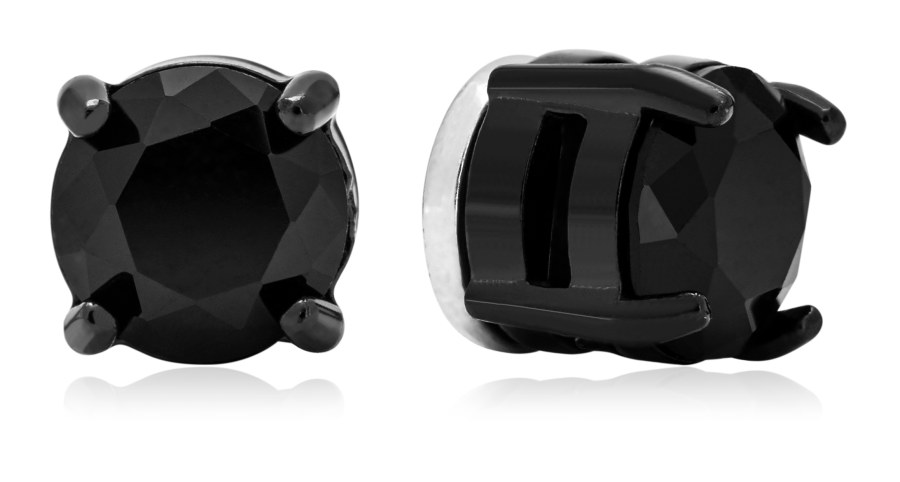 Troli Třpytivé černé náušnice s magnetem 2v1 (pecky, mini brož) - Náušnice Pecky