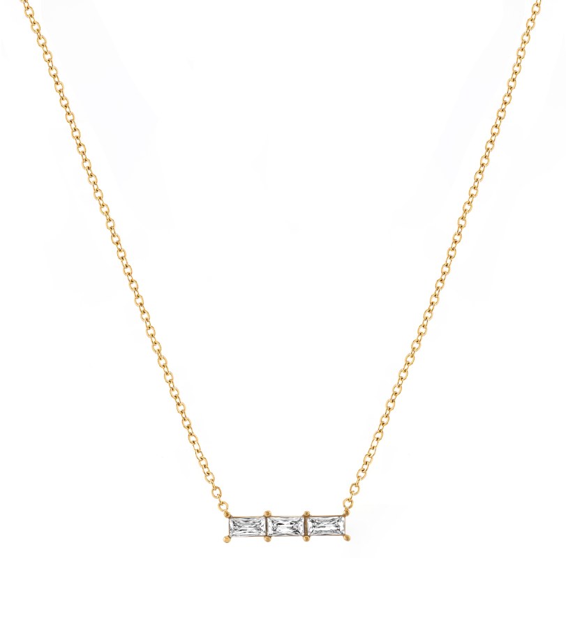 Troli Třpytivý pozlacený náhrdelník se zirkony VAAJDN21166G-WT - Náhrdelníky