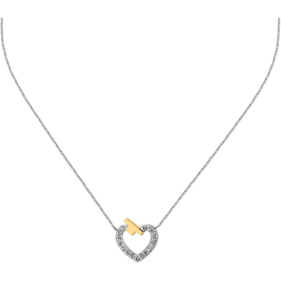 Trussardi Ocelový náhrdelník se zirkony T-Logo TJAXC44 (řetízek, přívěsek) - Náhrdelníky