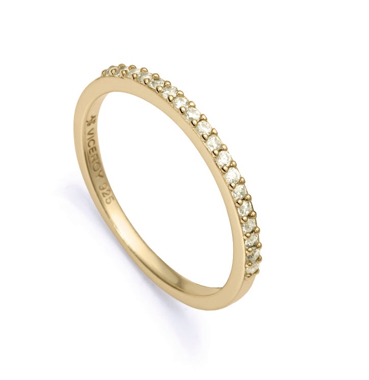 Viceroy Elegantní pozlacený prsten se zirkony Clasica 9118A012 50 mm - Prsteny Prsteny s kamínkem