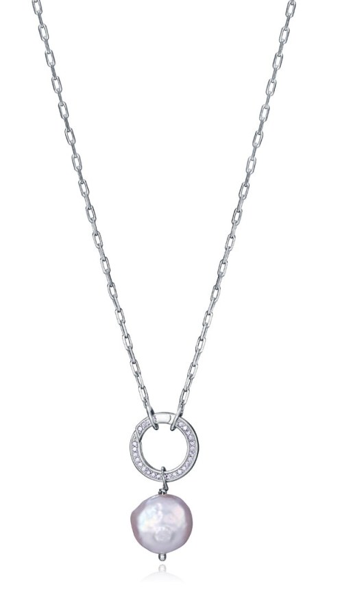 Viceroy Třpytivý stříbrný náhrdelník s perlou Elegant 13180C000-90 - Náhrdelníky