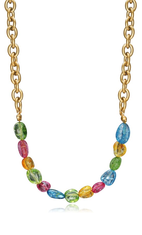 Viceroy Hravý pozlacený náhrdelník s křišťály Chic 1391C01019 - Náhrdelníky