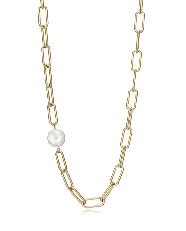 Viceroy Nadčasový pozlacený náhrdelník s perlou Chic 1317C01012