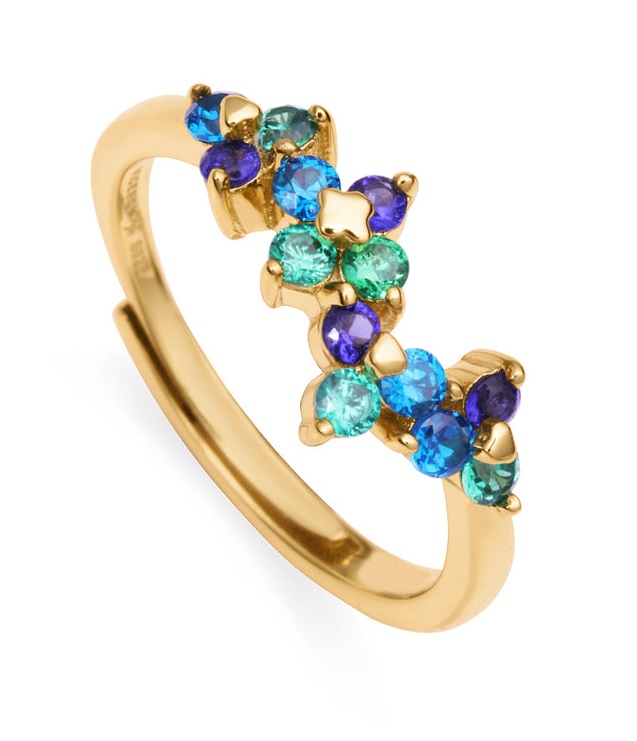 Viceroy Okouzlující pozlacený prsten s barevnými zirkony 13136A0 55 mm - Prsteny Otevřené prsteny