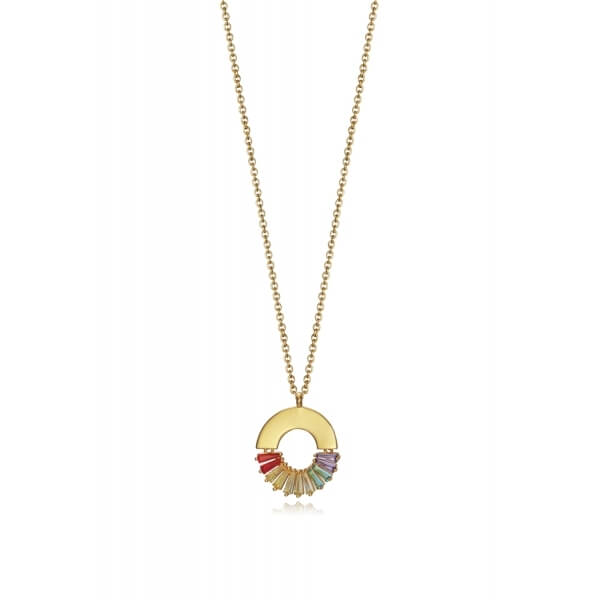 Viceroy Pozlacený náhrdelník se třpytivým kruhovým přívěskem 15109C000-36 - Náhrdelníky