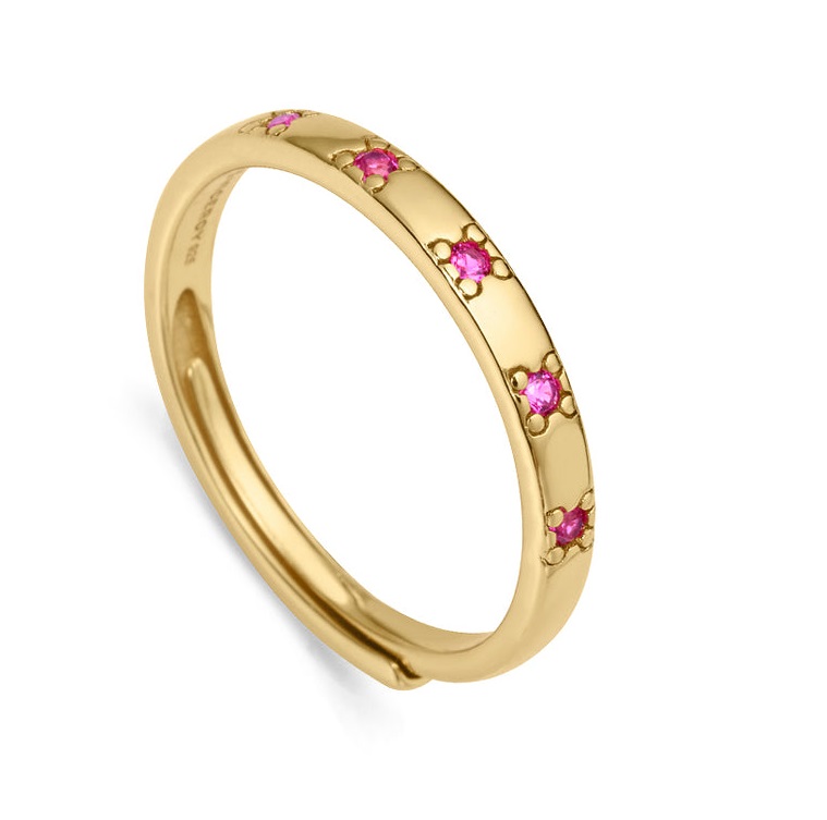 Viceroy Stylový pozlacený prsten s růžovými zirkony Trend 9119A01 53 mm - Prsteny Otevřené prsteny