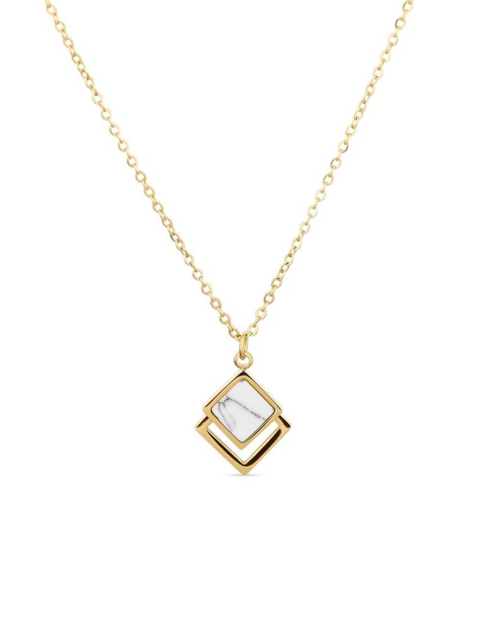 Vuch Originální pozlacený náhrdelník s mramorem Gold Miriss