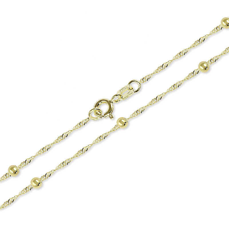 Brilio Zlatý náhrdelník Lambáda s kuličkami 42 cm 273 115 00006 - Náhrdelníky