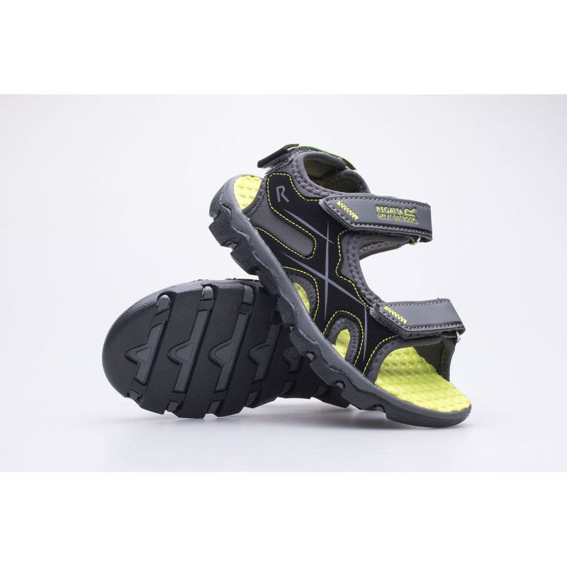 Dětské sandály Kota Drift Jnr RKF613-824 Šedá se zelenou - Regatta - Pro děti boty