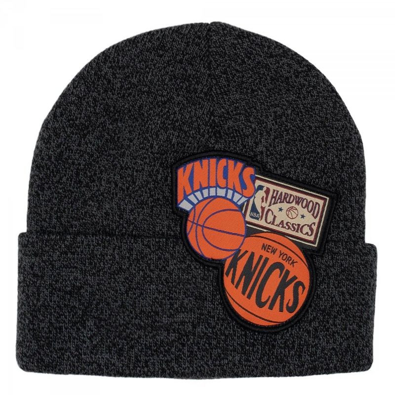 Mitchell & Ness New York Knicks NBA XL Logo Patch Knit Hwc Knicks HCFK4341-NYKYYPPPBLCK Kšiltovka - Sportovní doplňky Čepice a šály