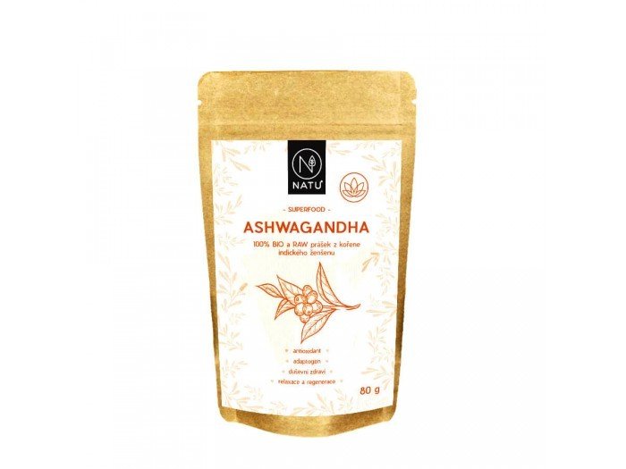 Natu Ashwagandha BIO prášek 80 g - Přípravky antioxidanty