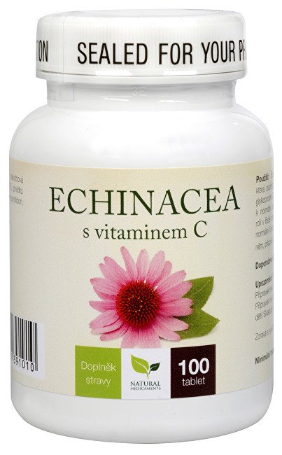 Natural Medicaments Echinacea s vitamínem C 100 tbl. - Přípravky dýchací cesty