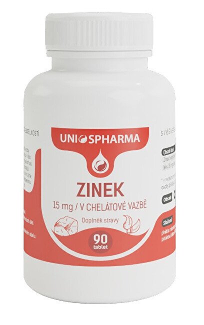Unios Pharma Zinek v chelátové vazbě 90 tbl. - Přípravky minerály a stopové prvky
