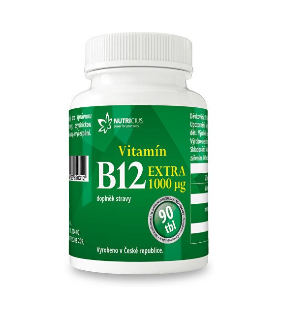 Nutricius Vitamín B12 EXTRA 90 tablet - Přípravky únava a nedostatek energie