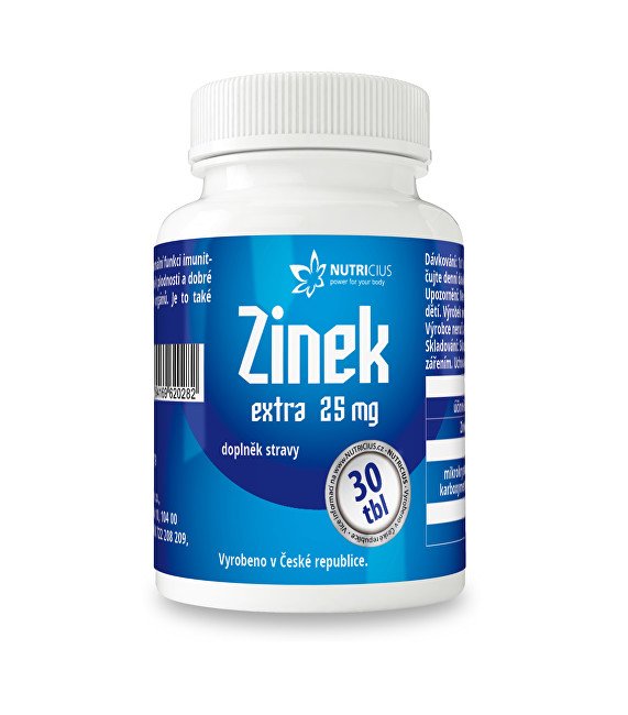 Nutricius Zinek EXTRA 25 mg 30 tbl. - Přípravky celková imunita
