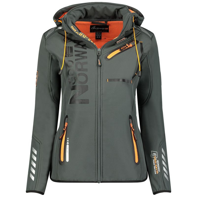 Geographical Norway Reine Ass A EO DB 007 W WU8184F/GNO-Tmavě šedá / oranžová softshellová bunda