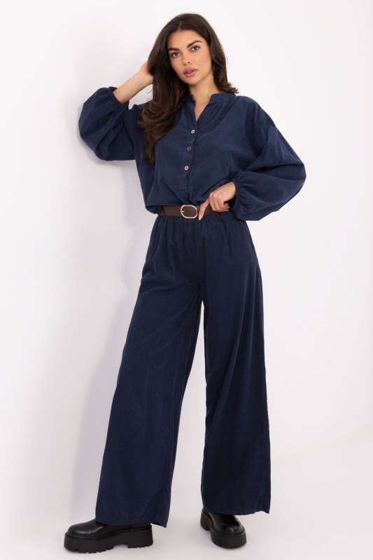 Kordové kalhoty model 220281 Italy Moda - Dámské oblečení Ženy kalhoty