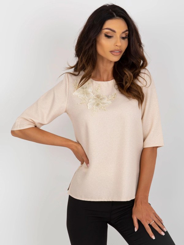 Dámská halenka LK BZ 506609.77 Béžová - FPrice - Dámské oblečení Ženy košile a&nbsp;halenky