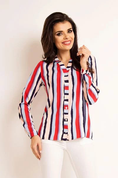 Dámská košile A 170 Lila Stripes - Awama - Dámské oblečení Ženy košile