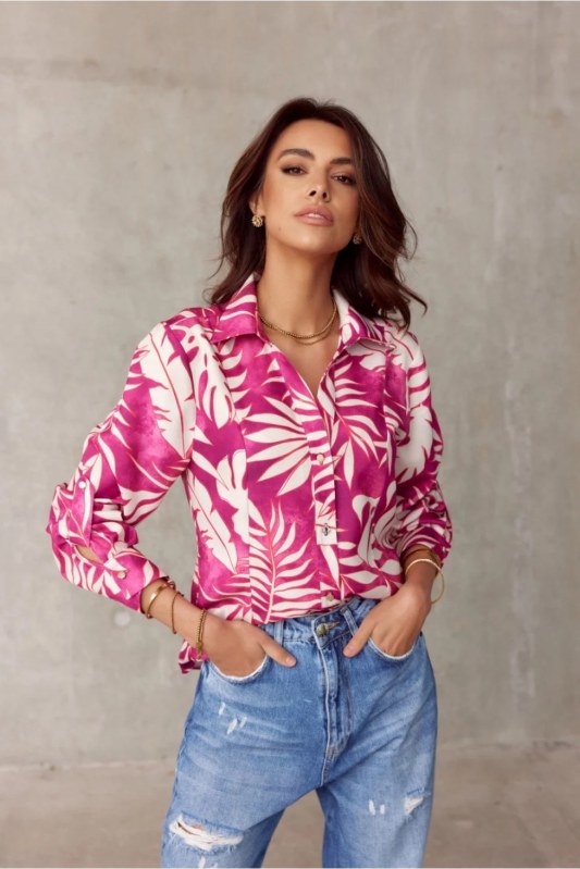 Dámská košile s dlouhým rukávem BLU0136-F14 - Roco Fashion