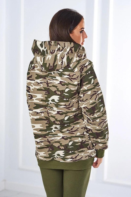 3dílná souprava Vřesoviště halenka, top a legíny khaki + ecru